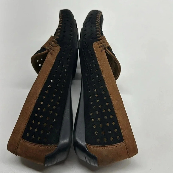 Robert Zur Penny Loafers Slip On Driving Moccasins Shoes Suede Black Tan US 8.5 - Picture 9 of 11